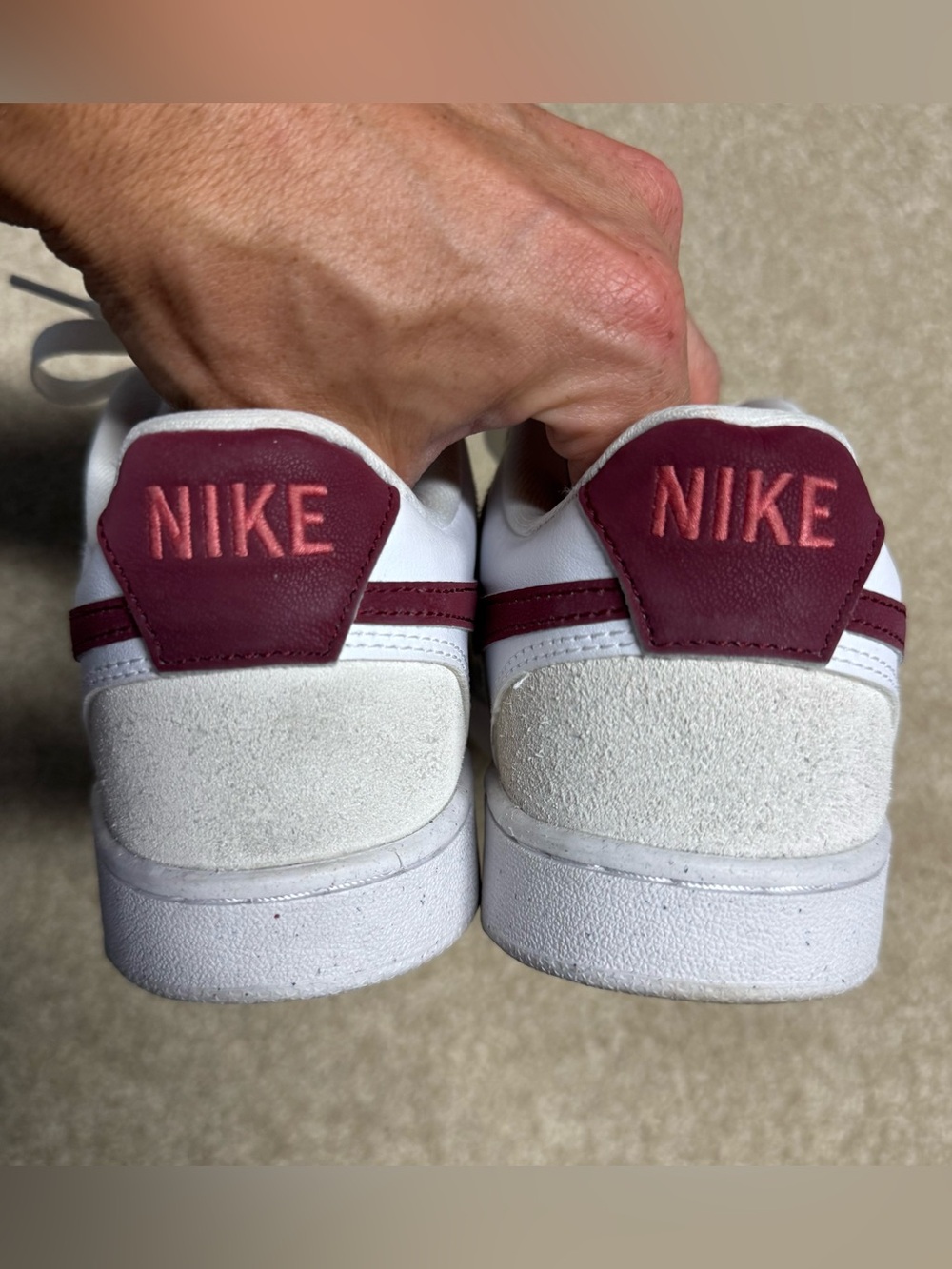 Nike Court Vision Low Shoes Women 7.5 White Valentines Day FQ7628-100 Sneakers - Picture 6 of 8